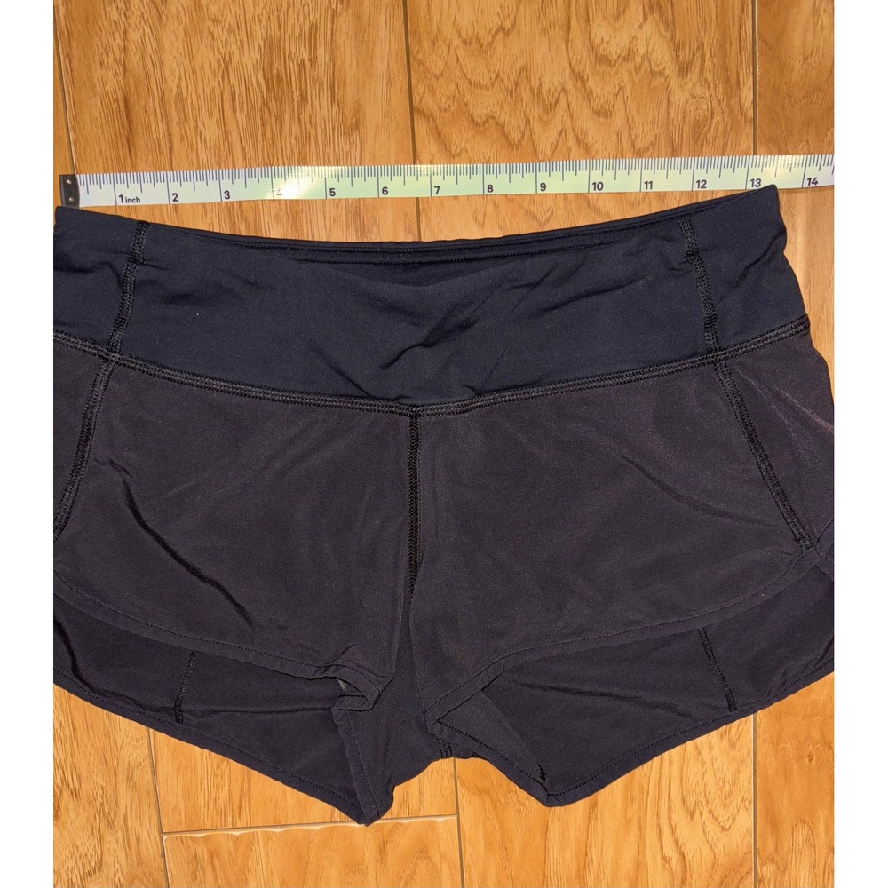 Lululemon Speed Up Low Rise Shorts Black 2" Inseam Size 4 Mini Running Vintage - Picture 8 of 9